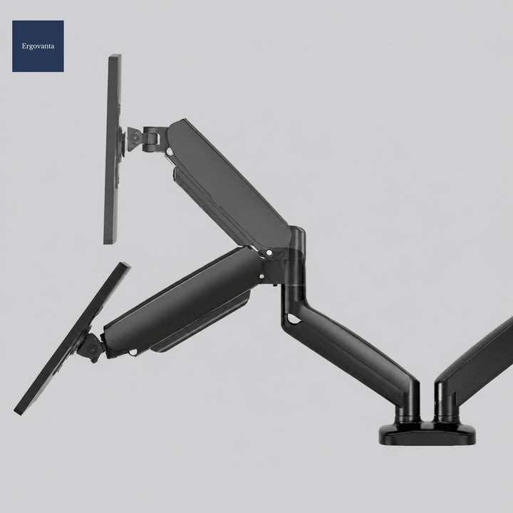 Dual Monitor Arm Mount - Gas Spring Adjustable Desk Setup for 13-32 inch Screens