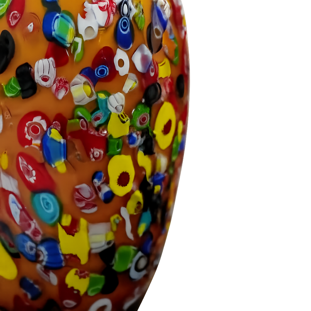 Decorative Glass Flower Vase, detail closeup