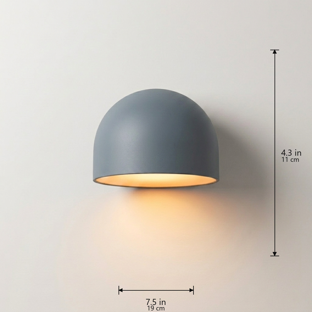 Glazed dome sconce dimensions, blue