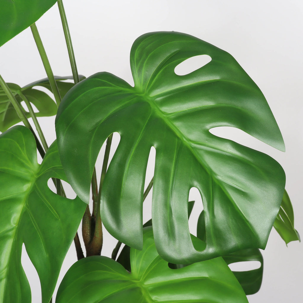 Artificial Monstera Plant Set (2 Piece), detail closeup 4