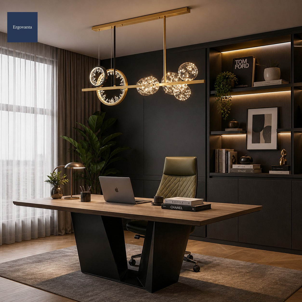 Modern Crystal LED Office Chandelier detail