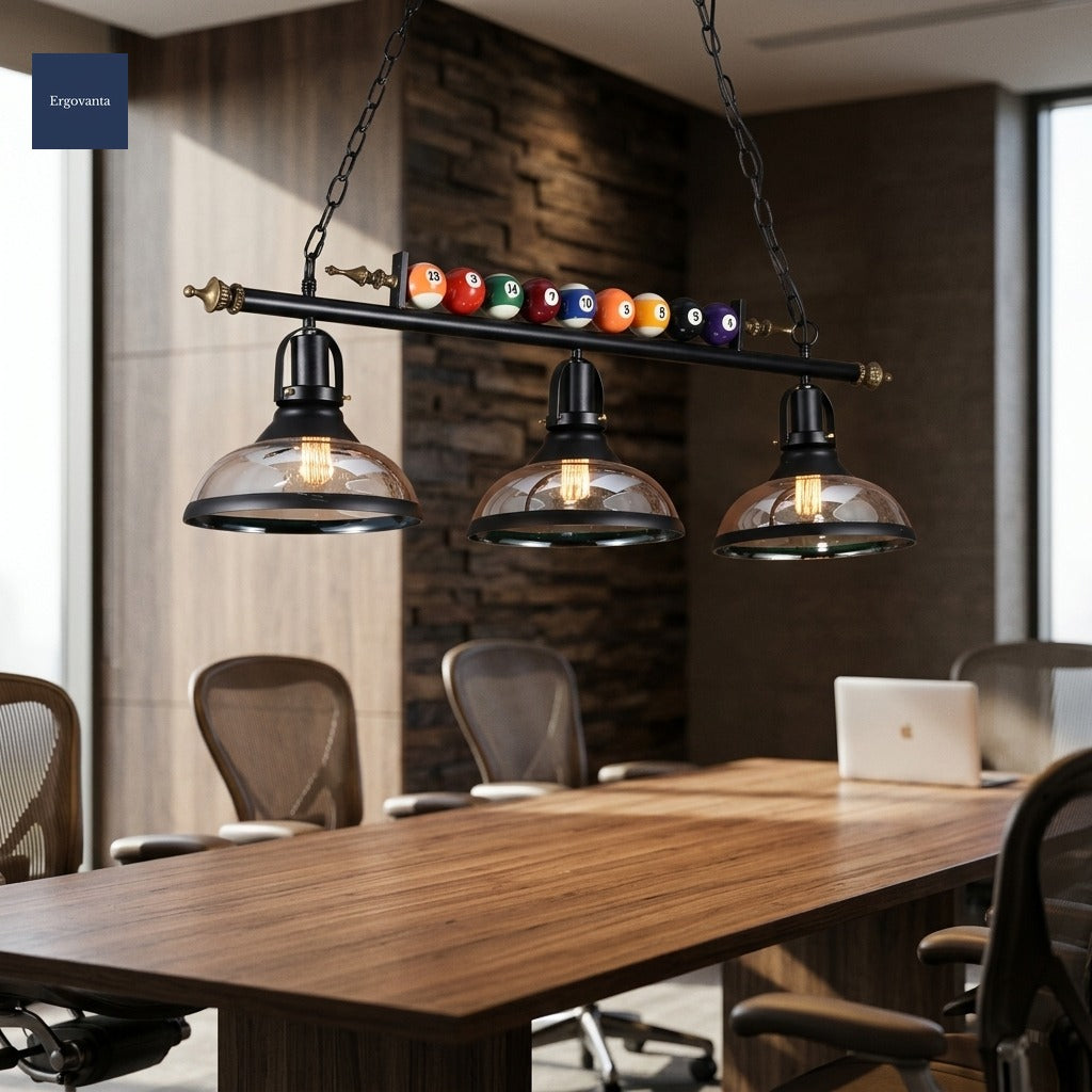 Billiard pendant in marble boardroom