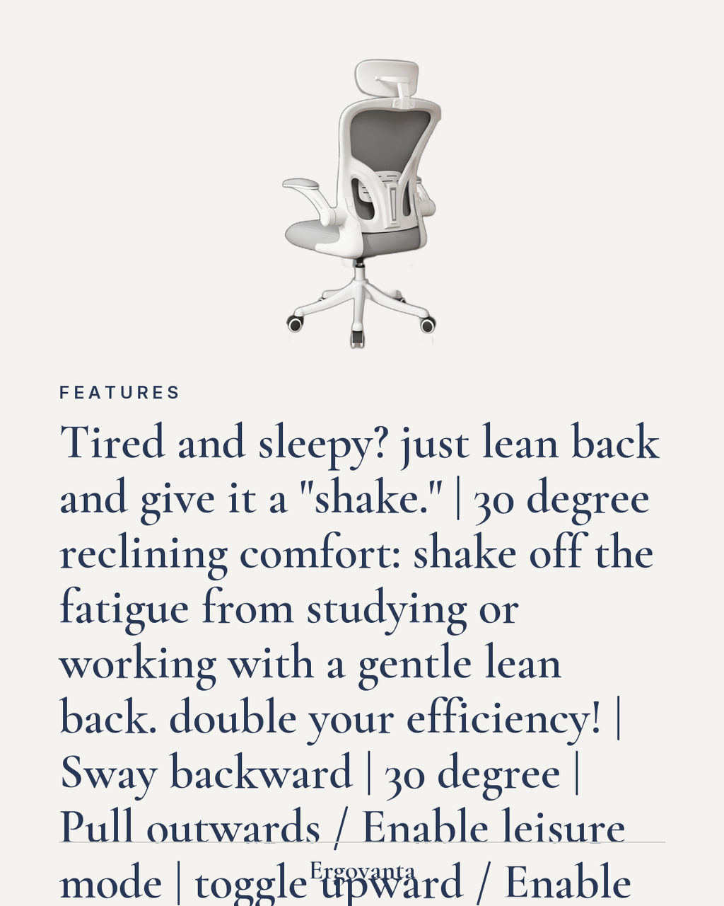 Ergovanta ergonomic mesh office chair feature detail