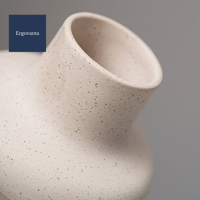 Frosted Ceramic Grain Vase - Modern Office Decor