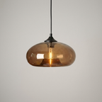 Glass Pendant, Oval Coffee Brown