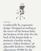 Ergovanta ergonomic mesh office chair feature detail
