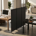 Foldable Iron Partition divider in black, 3-panel