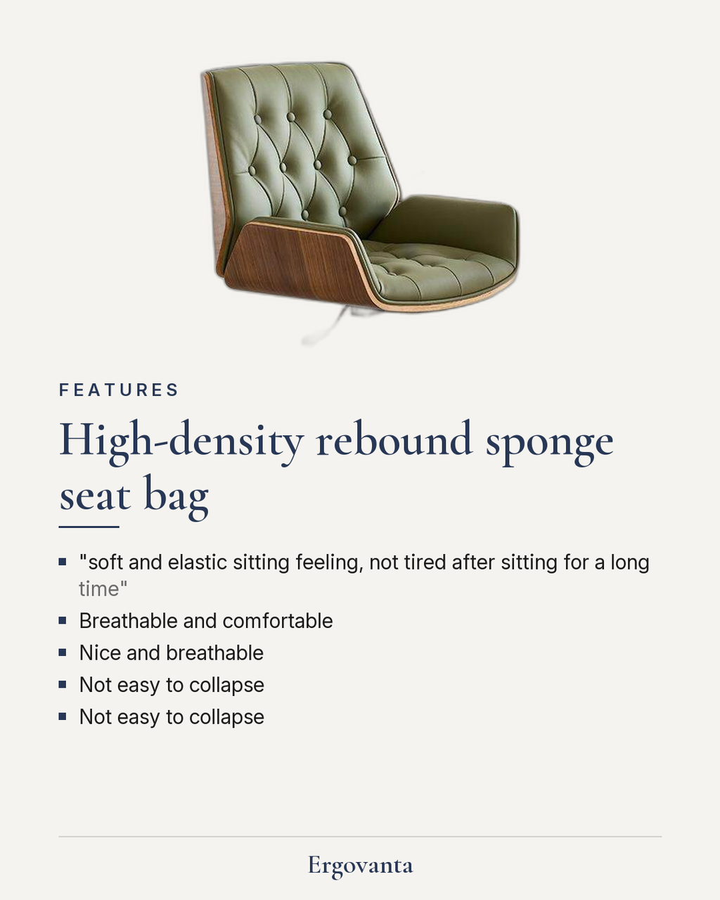 Bentwood tufted office chair editorial card