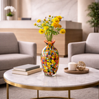 Decorative Glass Flower Vase, styled hero shot