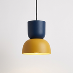 Stacked pendant, large blue and yellow