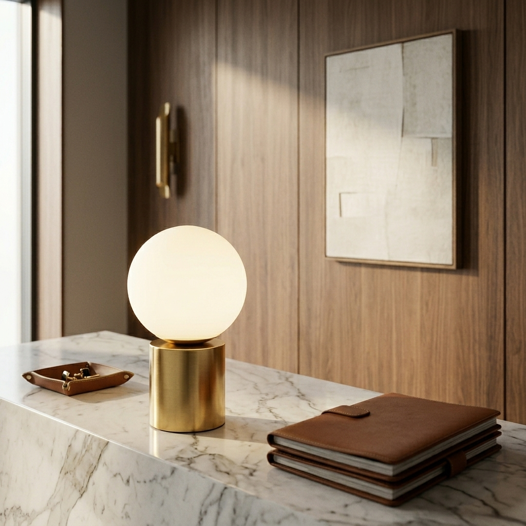 Lunar Glass Table Lamp, styled hero shot 3