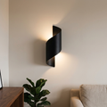 Spiral Up-Down Wall Sconce in Black