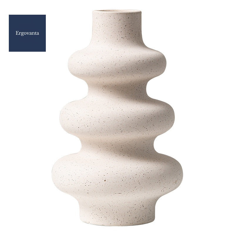 Frosted Ceramic Grain Vase - Modern Office Decor