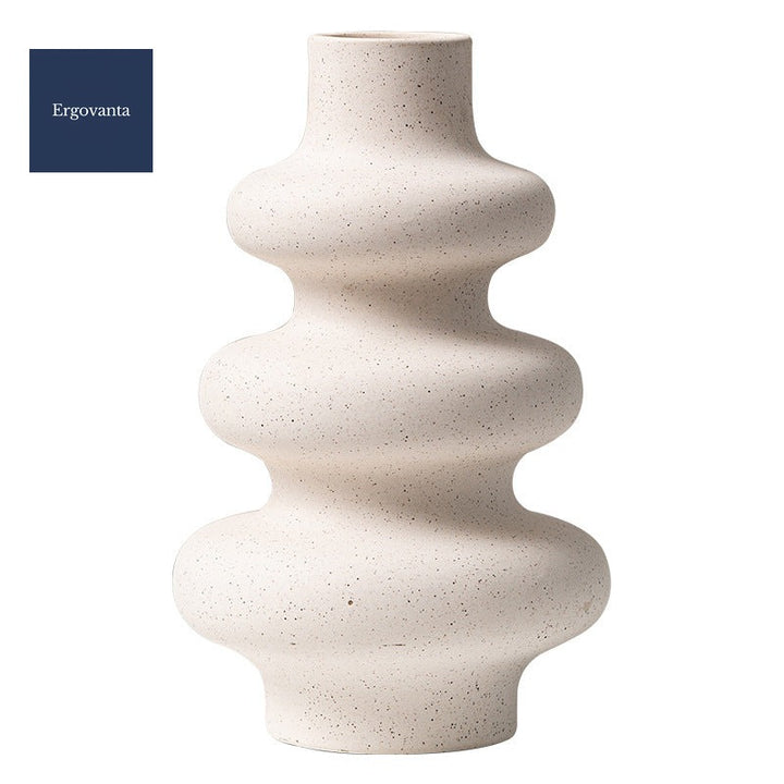 Frosted Ceramic Grain Vase - Modern Office Decor