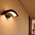 Curved LED Motion Sensor Wall Light, styled hero shot 2