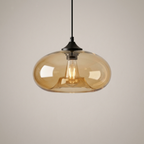 Glass Pendant, Oval Amber