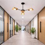 Solid Wood Branch LED Chandelier, styled hero shot 2