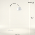 Arc Floor Light white dimensions v2