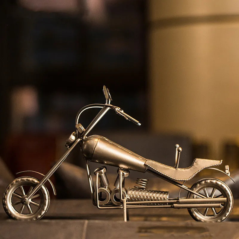 Motorcycle Wrought Iron Wine Bottle Holder, Bronze