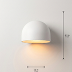 Glazed dome sconce dimensions, white