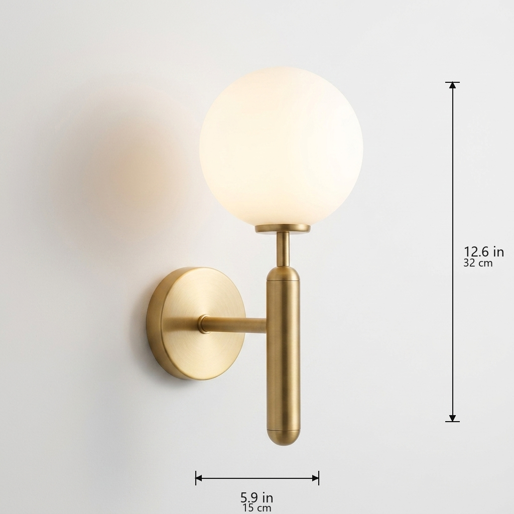 Copper-tone wall lamp gold dimensions