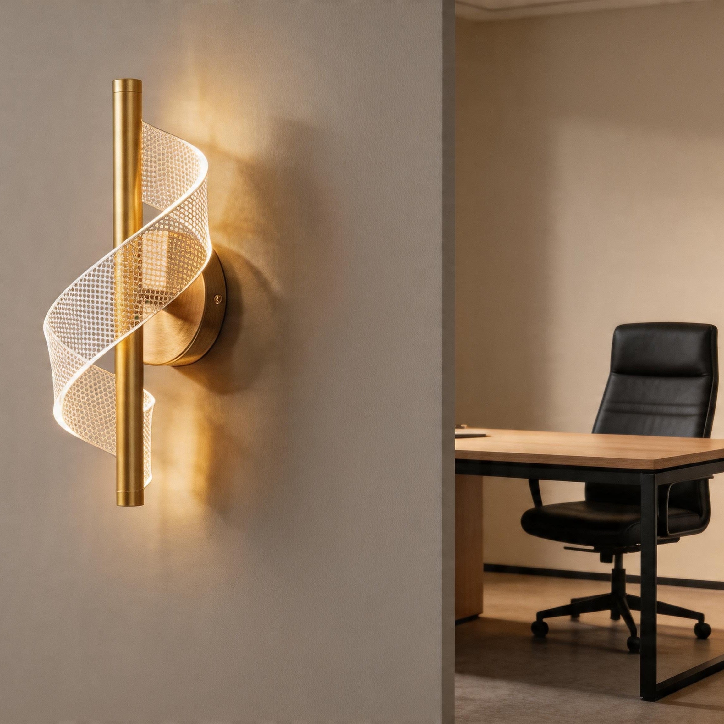 Modern Acrylic Wall Light, Gold 2