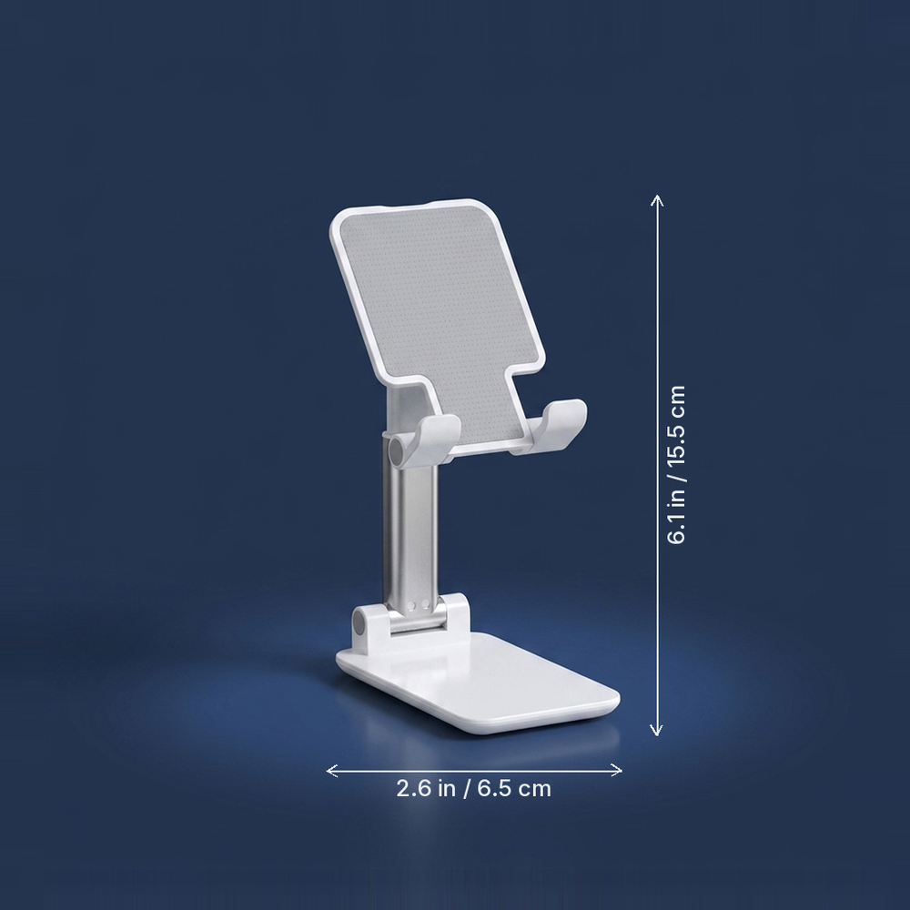 Easel - Foldable Adjustable Phone Stand - Telescopic Desk Holder for Mobile dimension drawing
