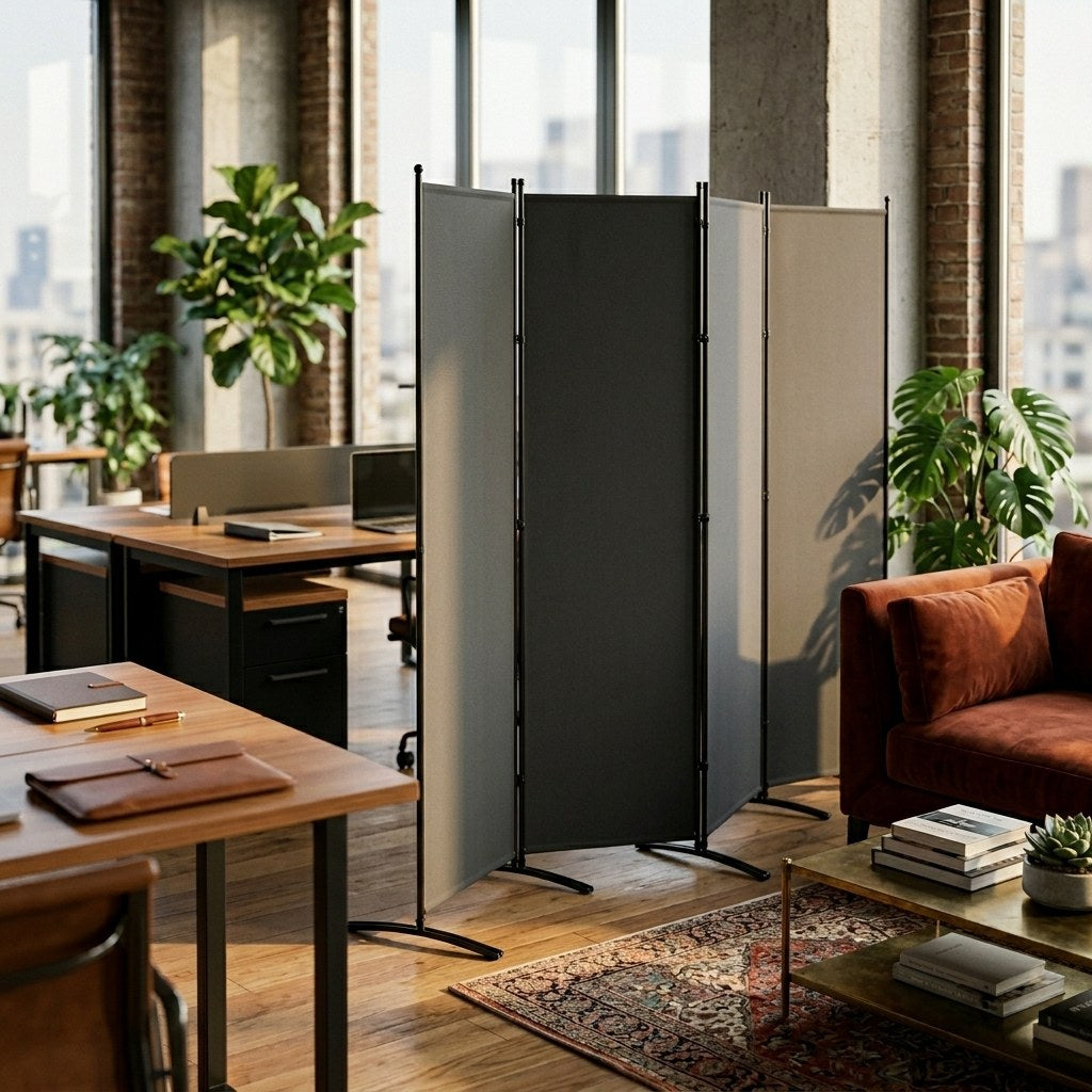 Iron office partition in a coworking space
