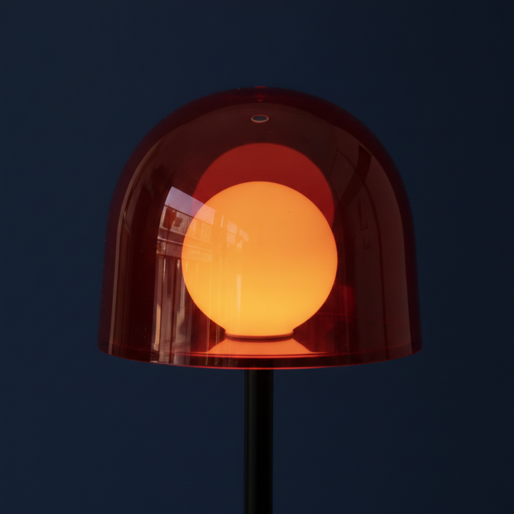 Enoki - Mini Mushroom Table Lamp, red close up detail