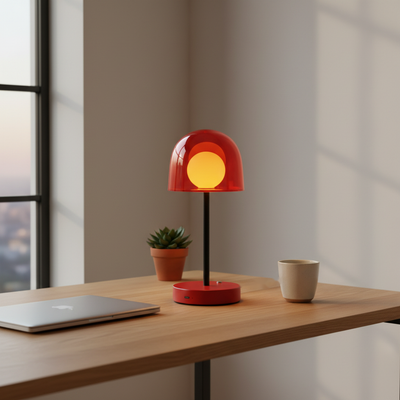 Enoki - Mini Mushroom Table Lamp in red
