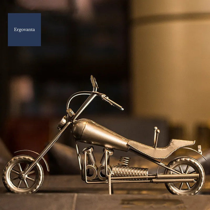 Motorcycle Wrought Iron Wine Bottle Holder - Decorative Bar Accent