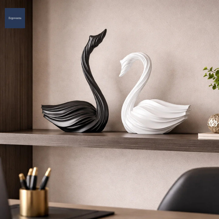 Abstract Art Swan Decorative Piece - Minimalist Style
