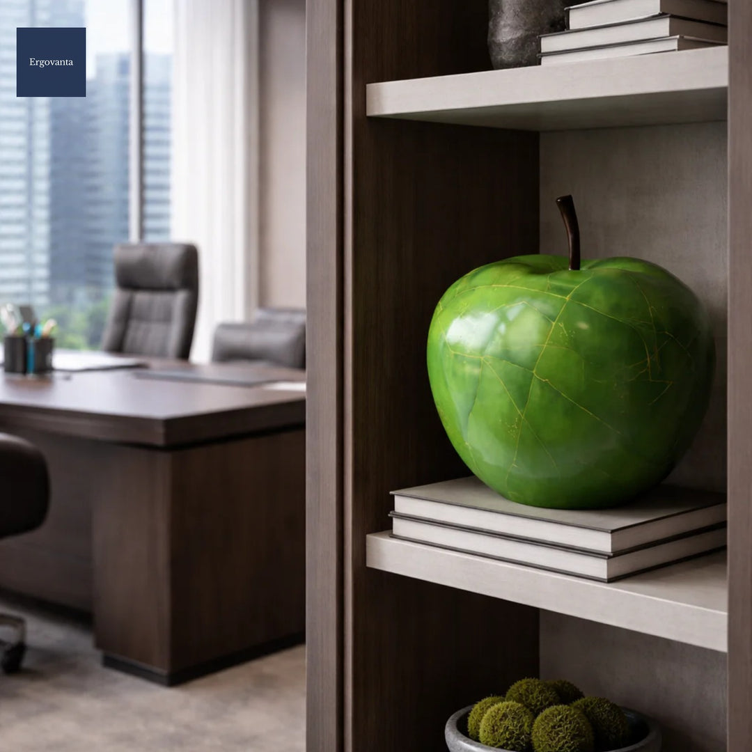 Hand-Painted Apple Sculpture - Mid-Century Modern Accent