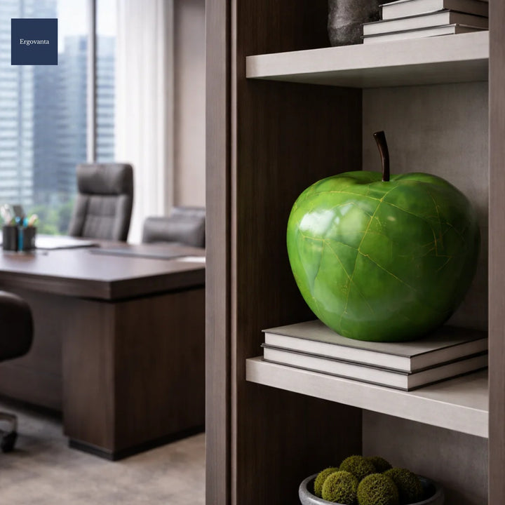 Hand-Painted Apple Sculpture - Mid-Century Modern Accent