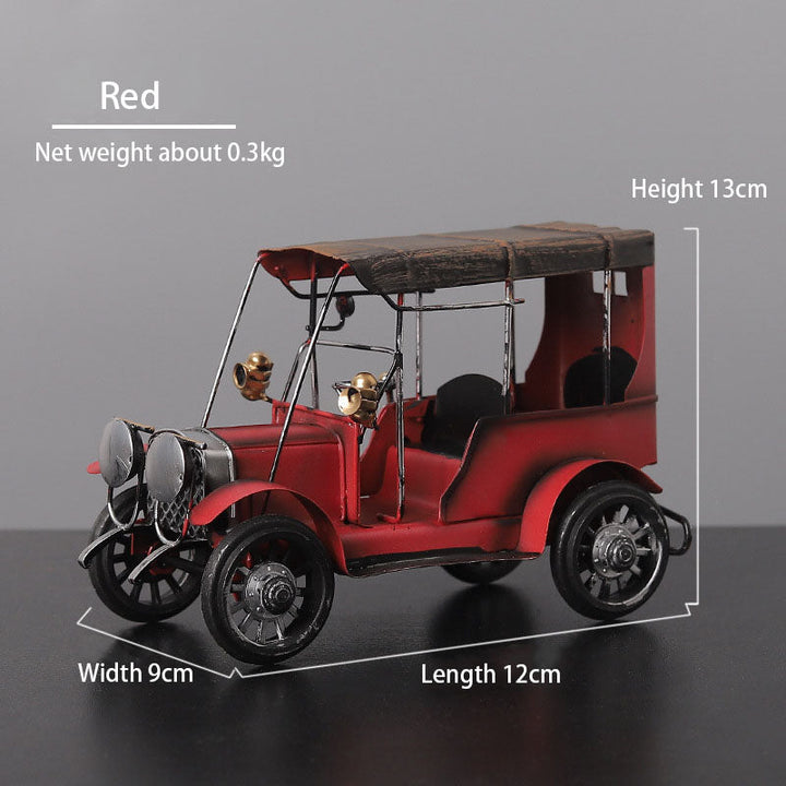 Retro Iron Classic Car Model - Vintage Desktop Decor