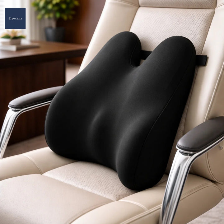 Memory Foam Lumbar Support Pillow - Ergonomic Office Back Cushion