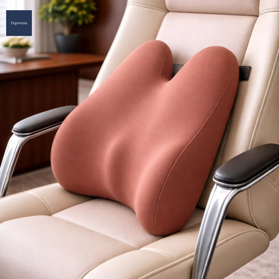 Memory Foam Lumbar Support Pillow - Ergonomic Office Back Cushion