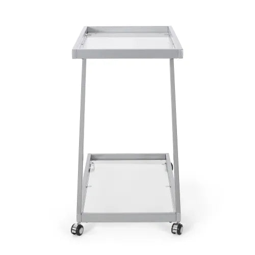 Z-Frame Glass Bar Cart - Modern Serving Trolley
