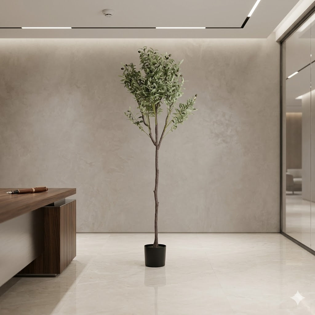 Artificial Olive Tree with Realistic Fruit - Modern Floor Plant