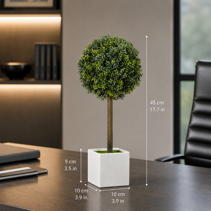Boxwood Topiary Set (2-Piece) - Modern Greenery Decor
