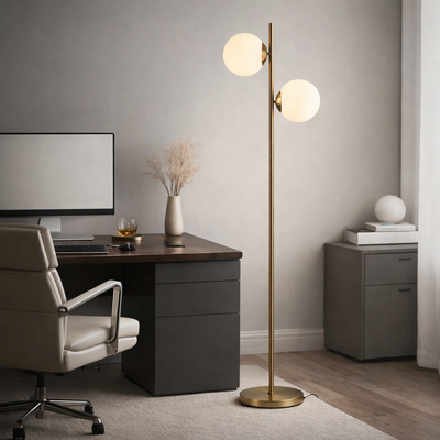 Gemini - Modern Dual Globe Floor Lamp - Sculptural Accent Lighting