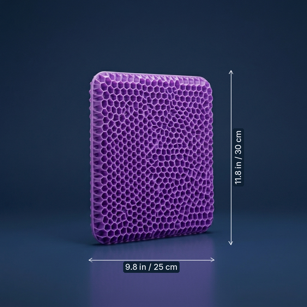 Glacier - Gel Seat Cushion - Cooling Office Seat Cushion dimension drawing