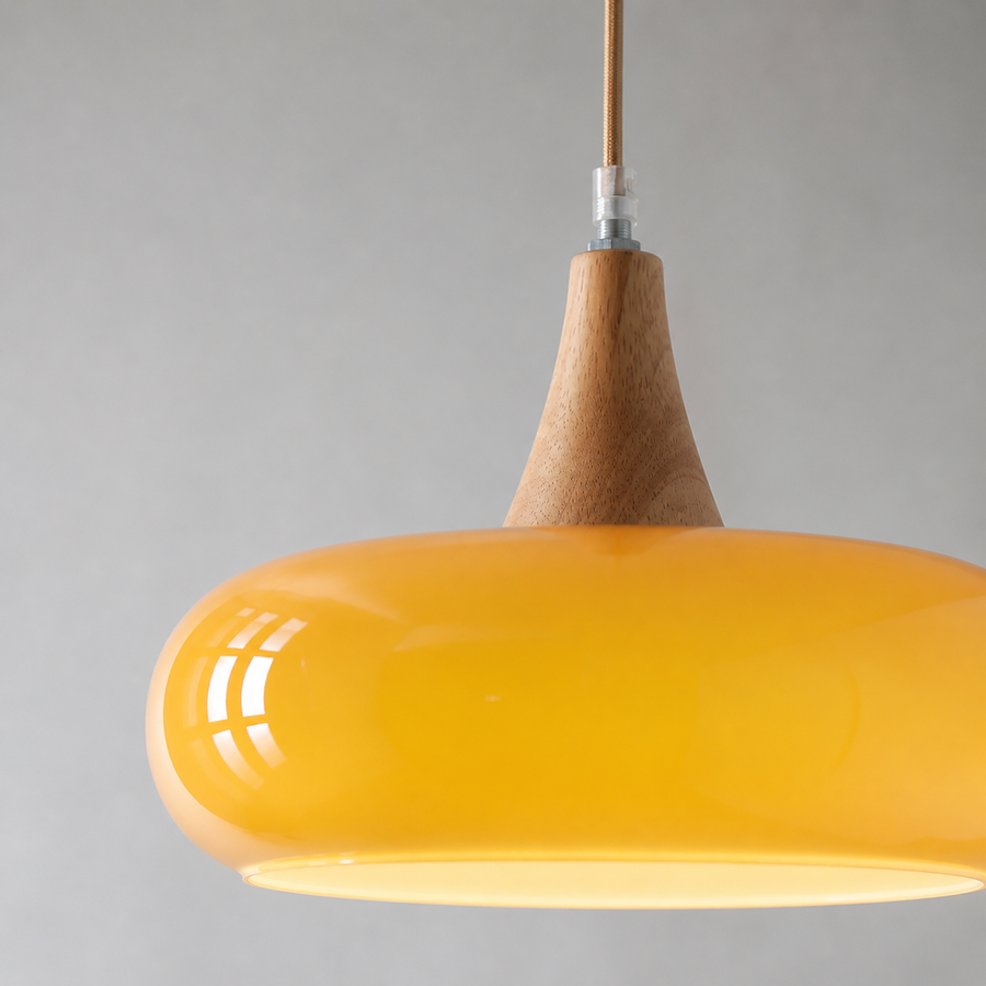 Grove, Natural wood, glass shade