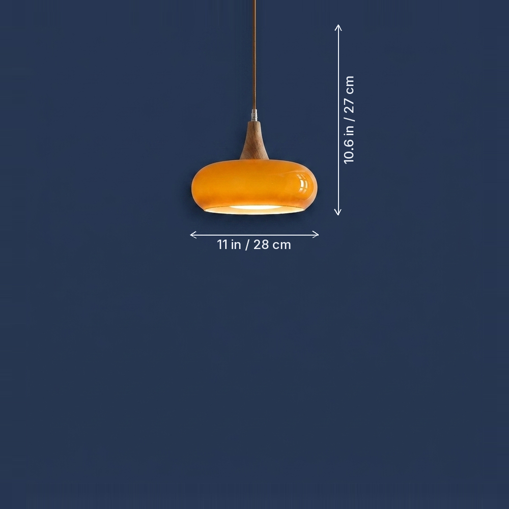 Grove - Scandinavian Wood Pendant Light - Minimalist Ceiling Fixture dimension drawing
