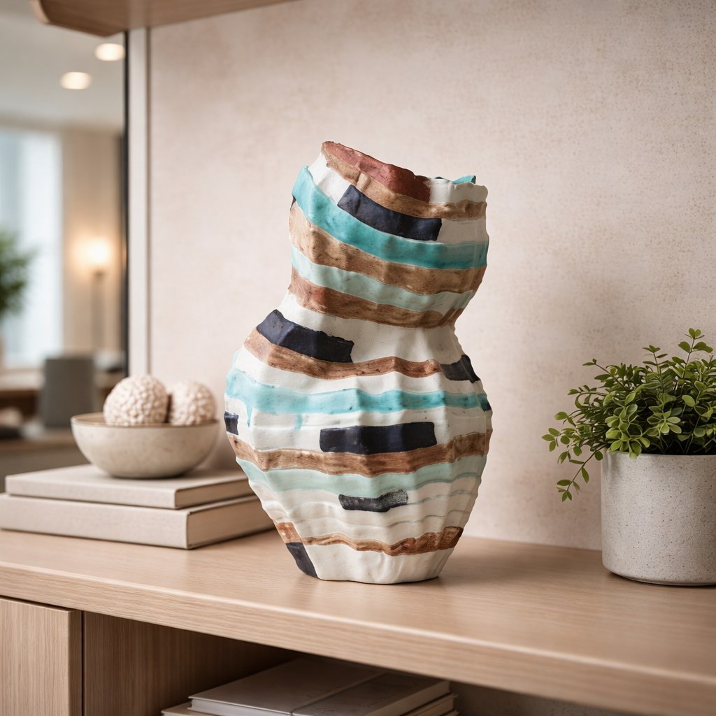 Handmade Ceramic Vase - European Sculptural Decor