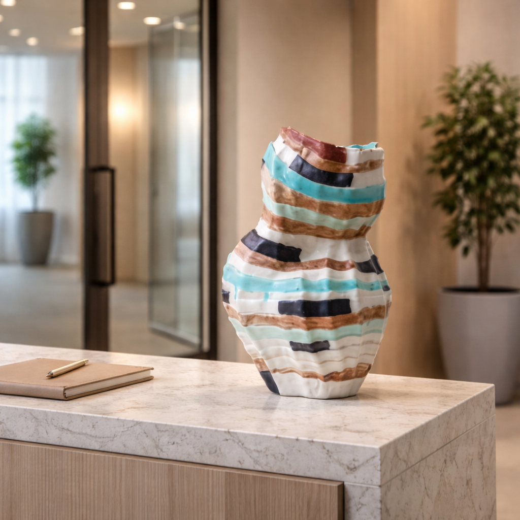 Handmade Ceramic Vase - European Sculptural Decor