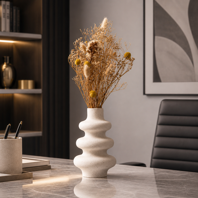 Husk - Frosted Ceramic Grain Vase - Modern Sculptural Vase