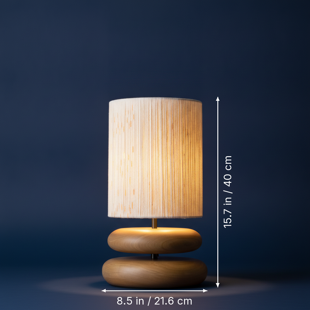 Kumo - Japanese Wood Table Lamp dimension drawing