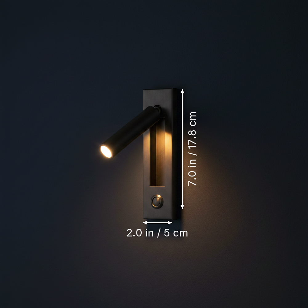 Lector - Rotating Reading Wall Lamp dimension drawing