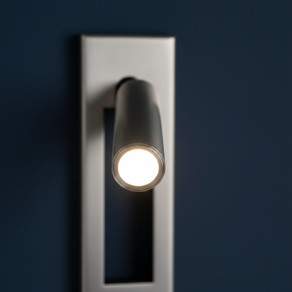 Lector - Rotating Reading Wall Lamp, sand nickel close up detail